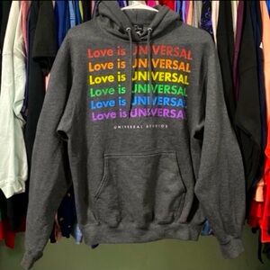 Universal studios pride love is universal rainbow hoodie S